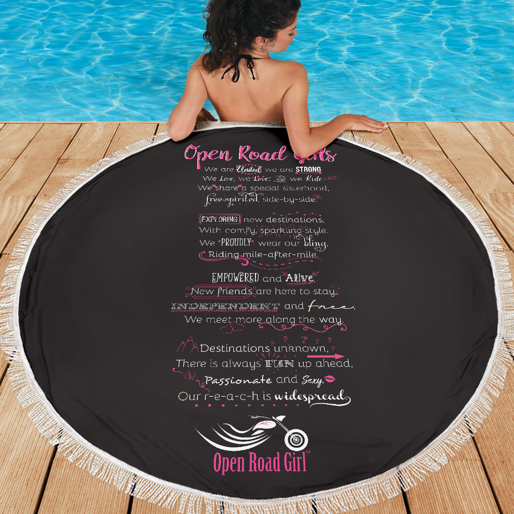 Open Road Girl Manifesto Beach Blanket