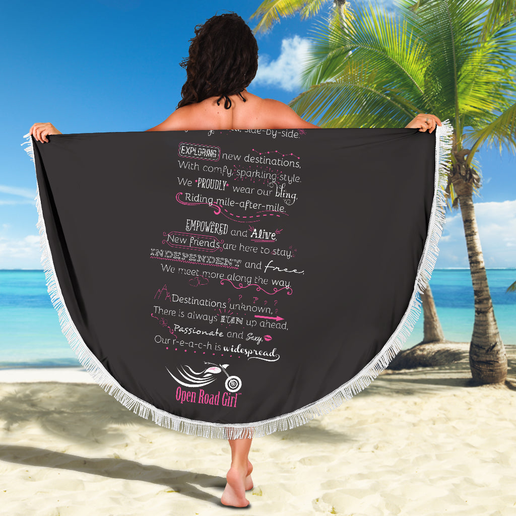 Open Road Girl Manifesto Beach Blanket