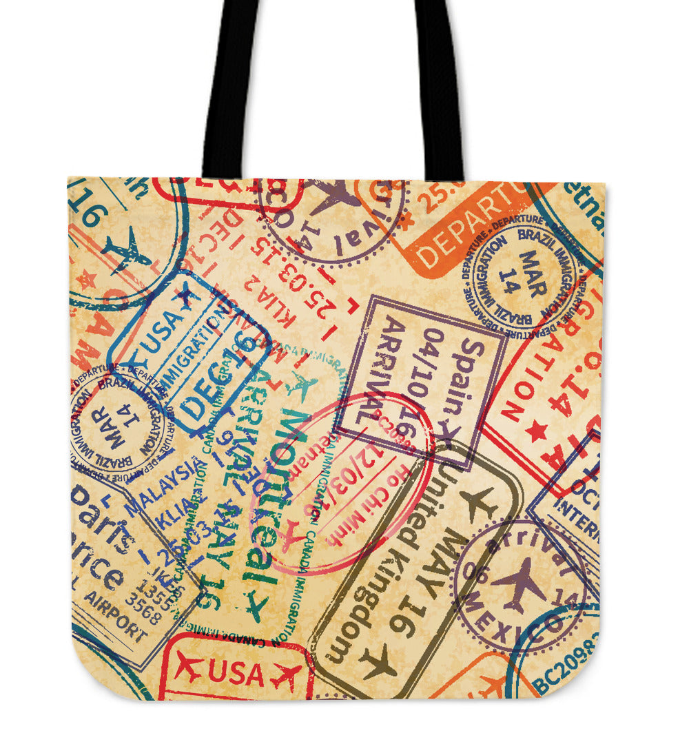 Travel Stamps Tote Bag