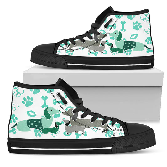 DACHSHUND HIGH TOP CANVAS SHOE