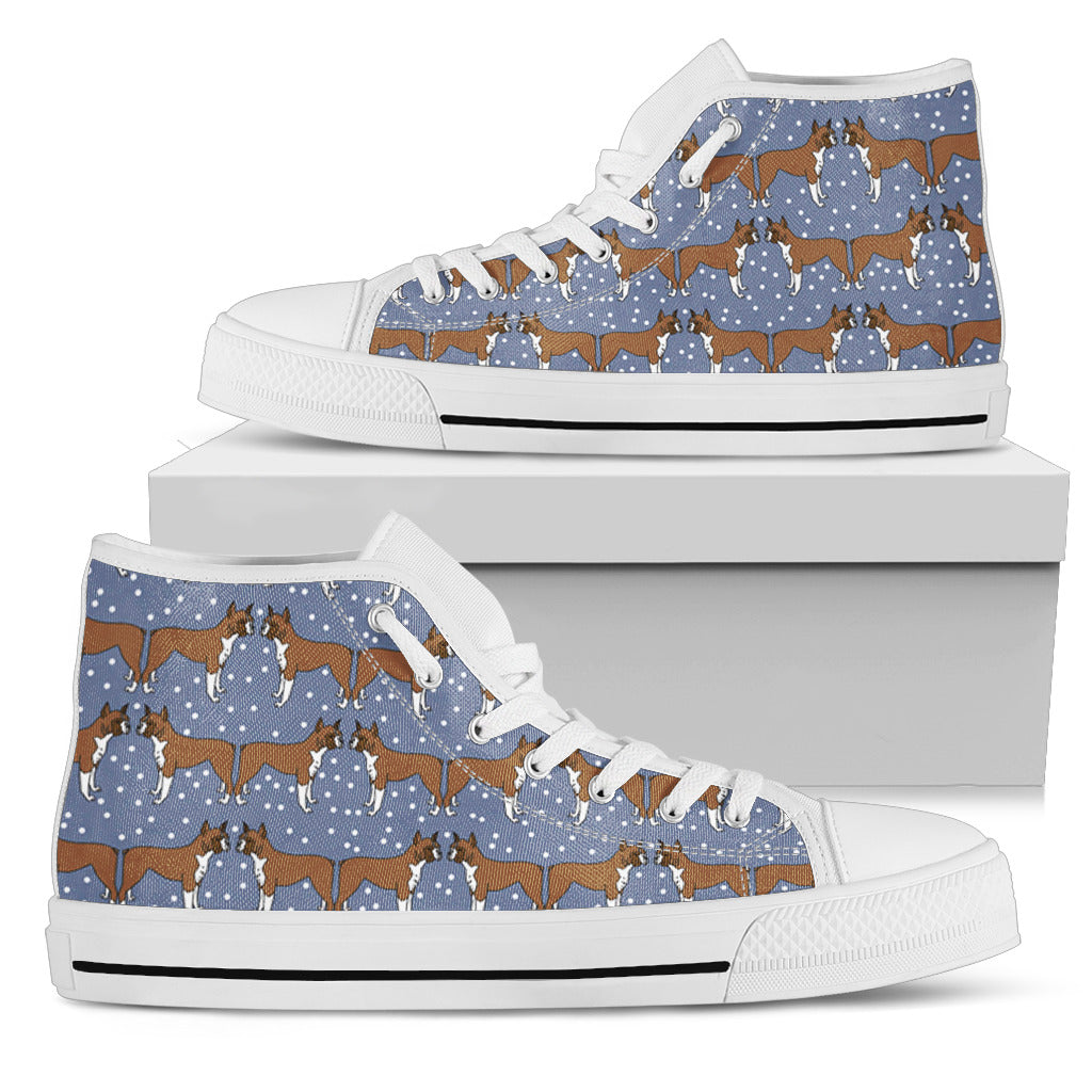 Boxer Dog Pattern Shoes Women's High Top