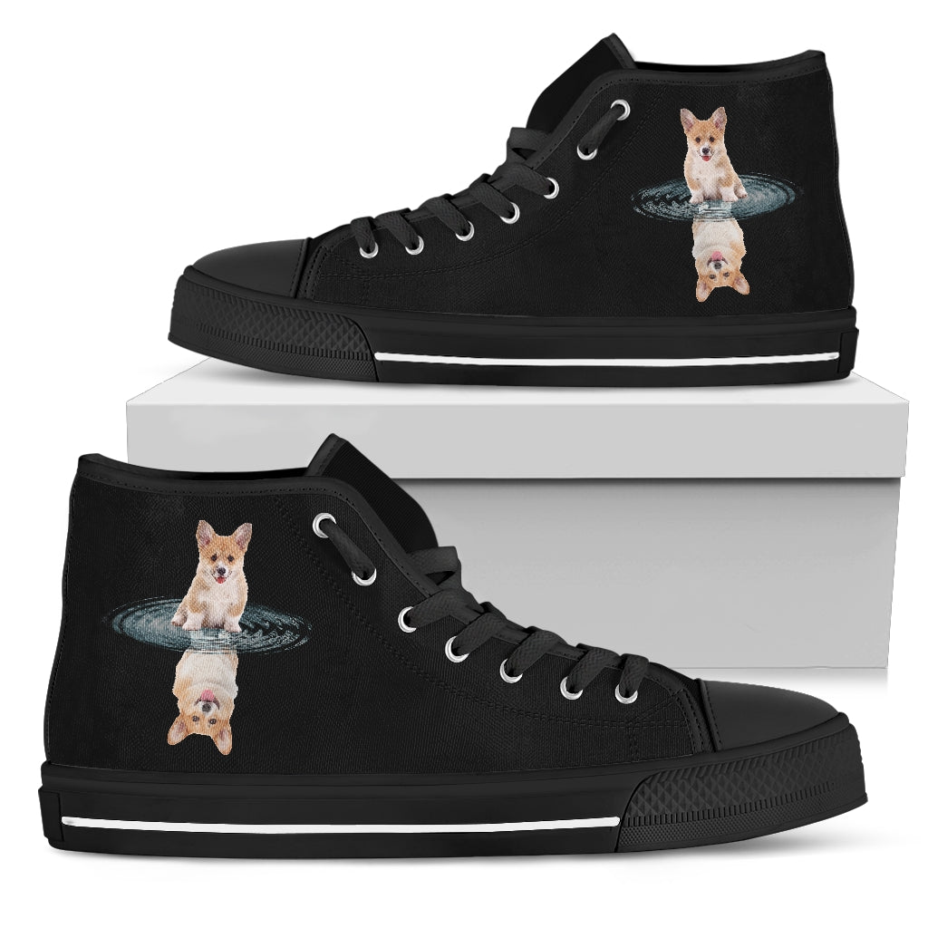 Corgi Dream Reflect Water Women's High Top