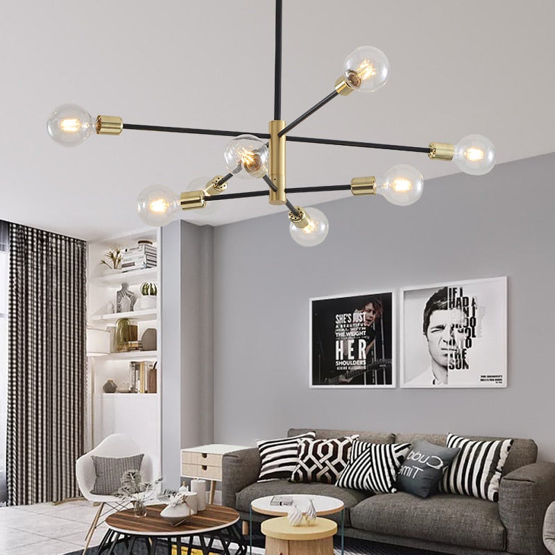 Sputnik Black Chandelier