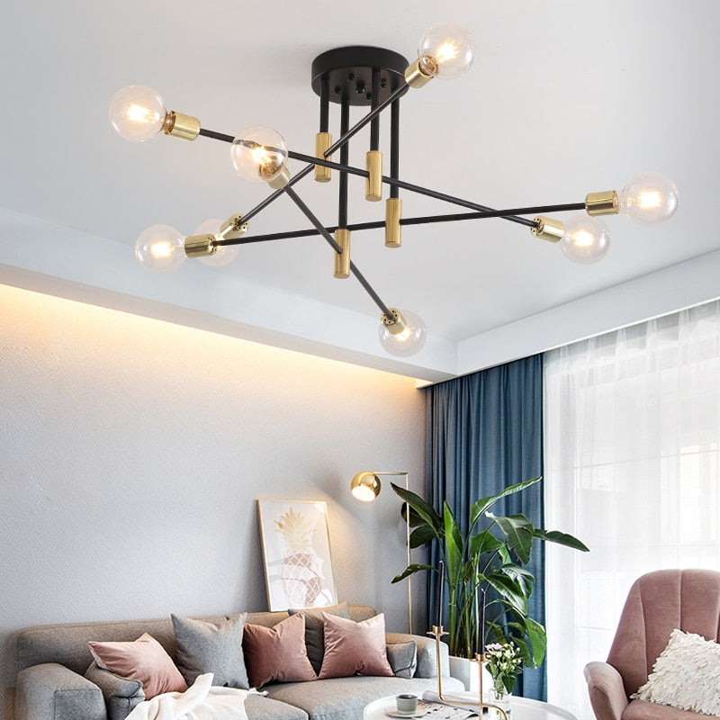 Sputnik Black Chandelier