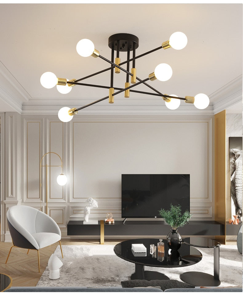 Sputnik Black Chandelier