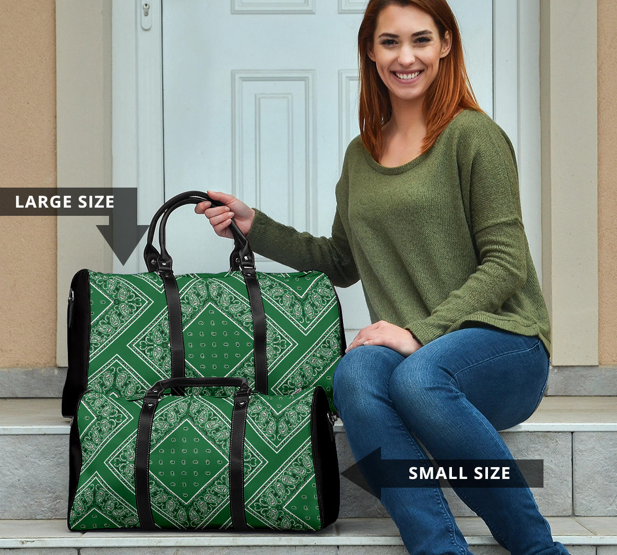 Classic Green Bandana Travel Bag