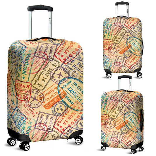 Travel Stamps Luggage Cover