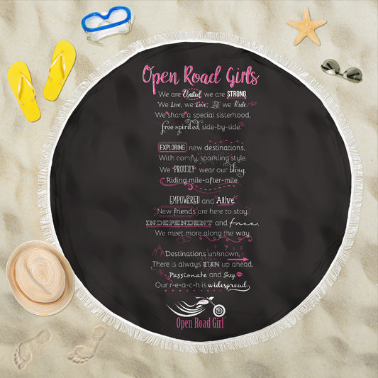 Open Road Girl Manifesto Beach Blanket