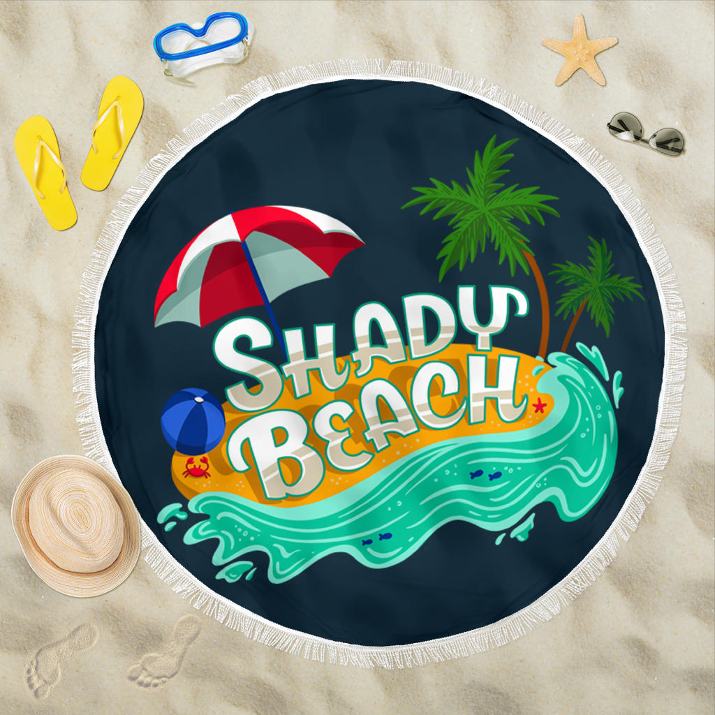 Shady Beach Round Beach Towel