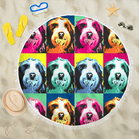 Old English Sheepdog Beach Blanket