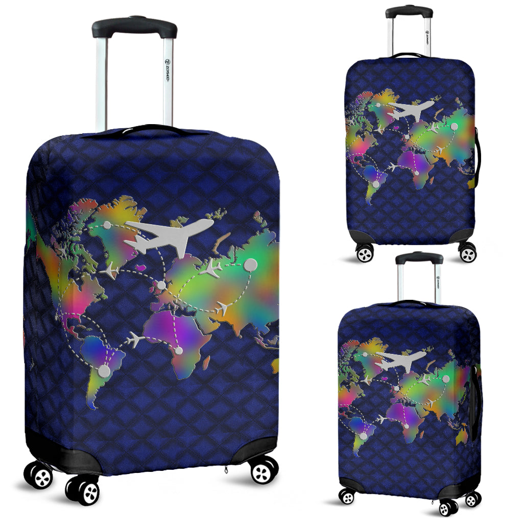 Luxury World Travel Luggage Cover